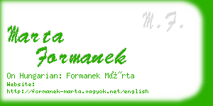 marta formanek business card